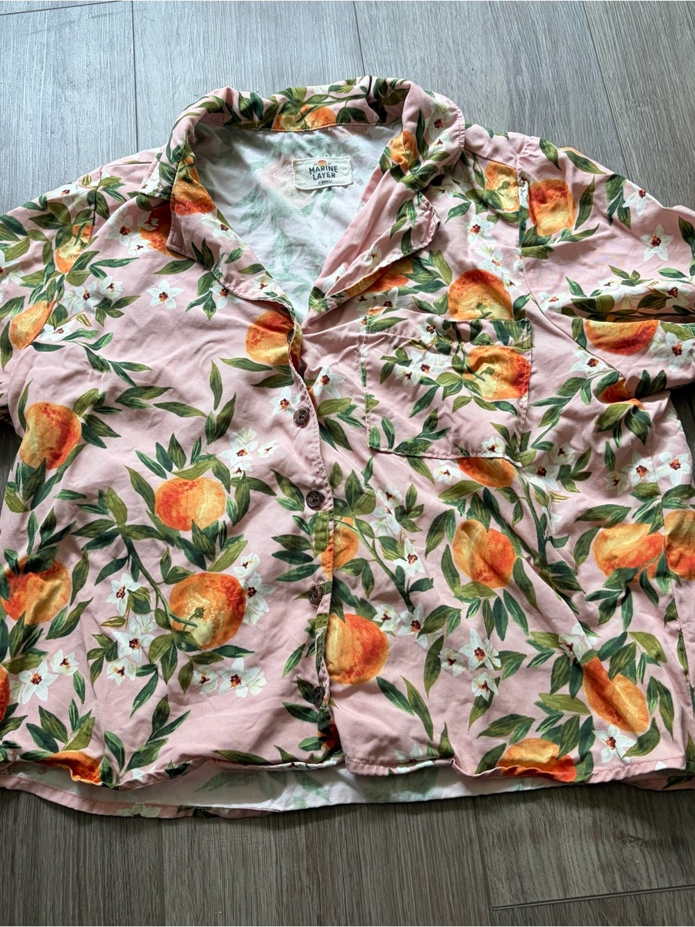 Marine Layer Fruit and Floral Button Up